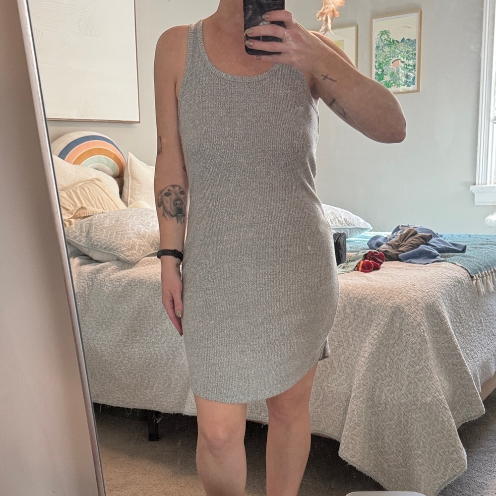 Gray Sleeveless Knit Dress